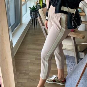 BABATON- Aritzia Cohen pant NUDE with white stripe